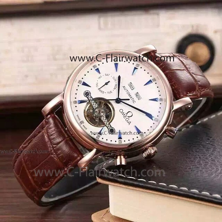Omega Speedmaster Tourbillon Rose Gold leather Watch